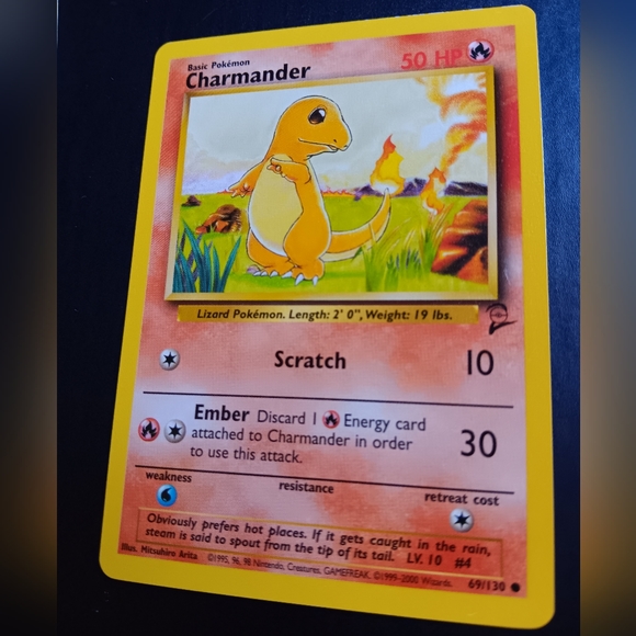 Charmander Pokemon Card - Base Set 2 - NO. 69/130 Common Non-Holo - Picture 6 of 9